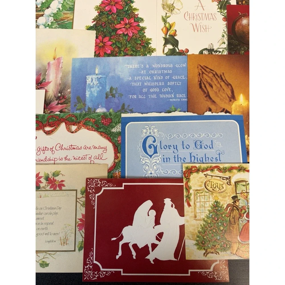 Vintage Christmas Cards Fronts ONLY Traditional Scrapbooking Decoupage Lot 50+